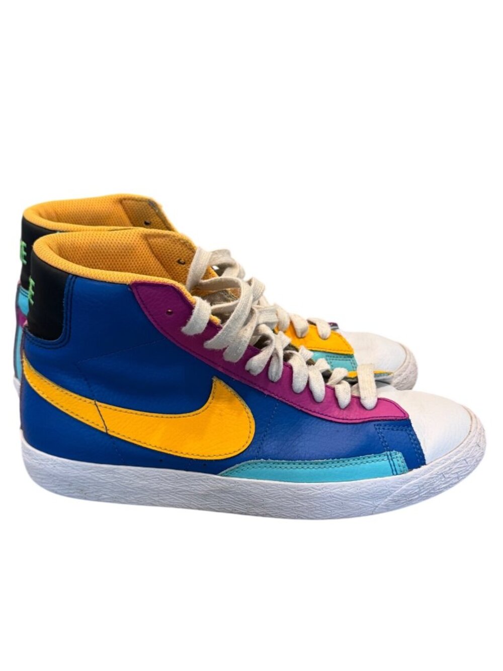 Nike Blazer Mid Multicolor High-Top Sneakers US 6.5Y Vibrant Leather Design - Picture 2 of 9